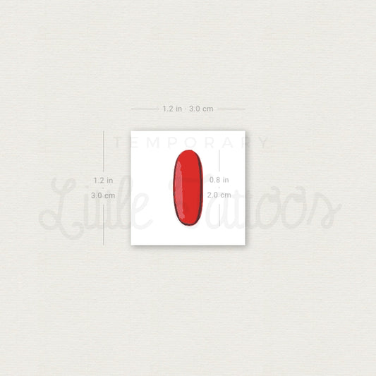 Red Pill Temporary Tattoo - Set of 3