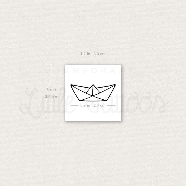 Origami Boat Temporary Tattoo - Set of 3