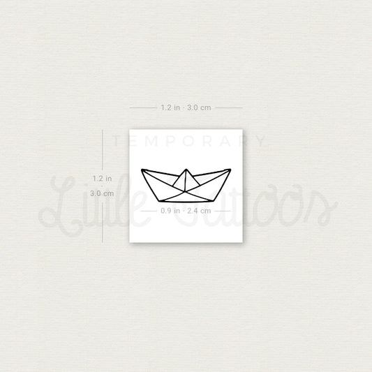 Origami Boat Temporary Tattoo - Set of 3