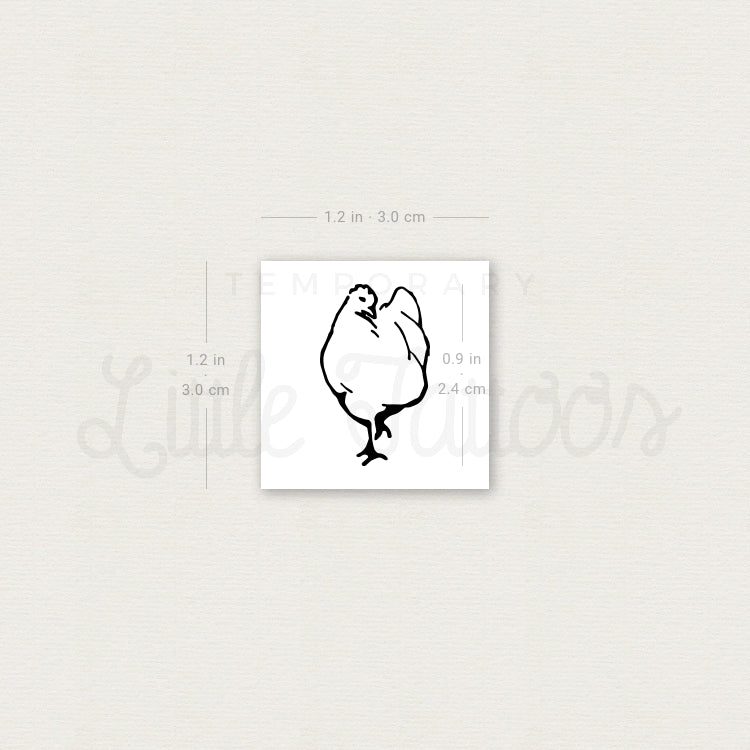 Hen Temporary Tattoo - Set of 3