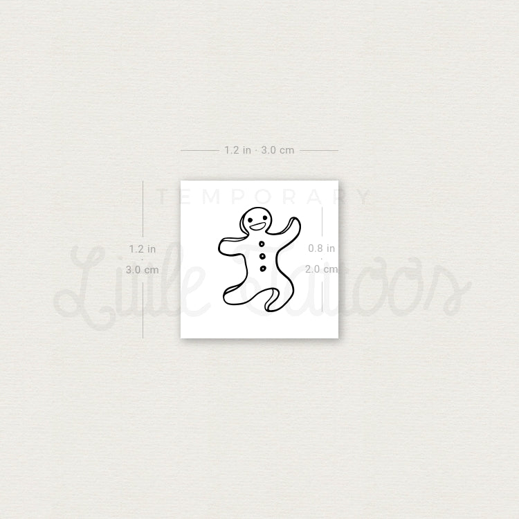Gingerbread Man Temporary Tattoo - Set of 3