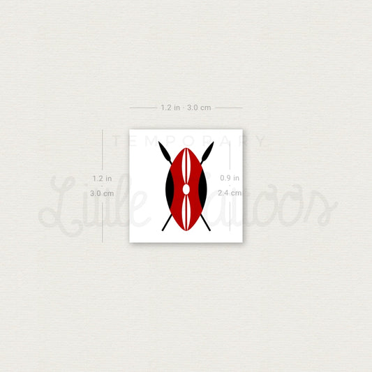 Maasai Shield Temporary Tattoo - Set of 3