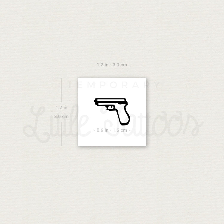 Tatuaje temporal de pistola Hailey - Juego de 3