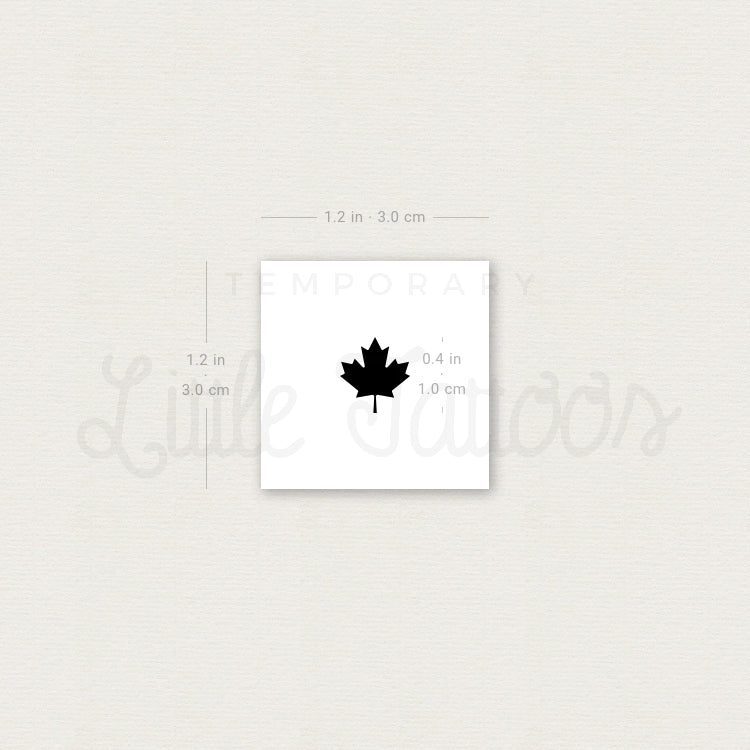 Black Maple Leaf Temporary Tattoo - Set of 3