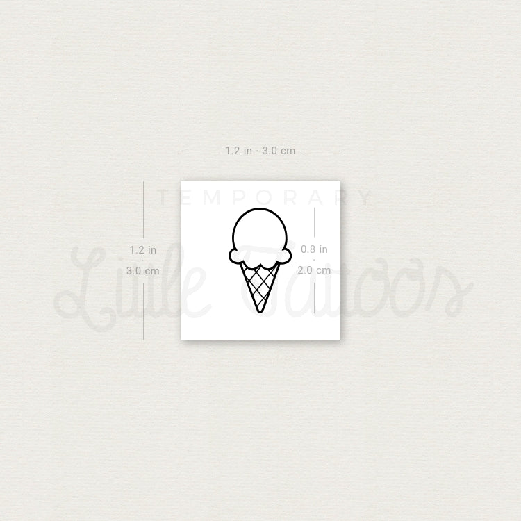 Ice Cream Temporary Tattoo - Set of 3