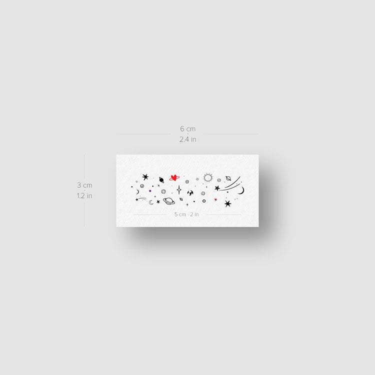 Little Galaxy Temporary Tattoo - Set of 3