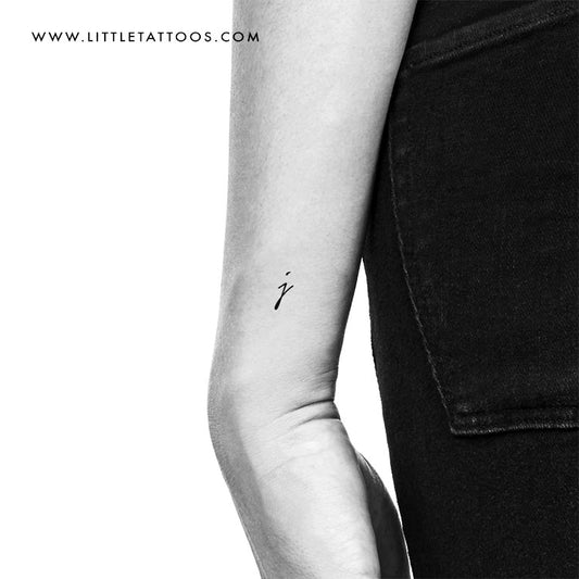 J Handwritten Letter Temporary Tattoo - Set of 3