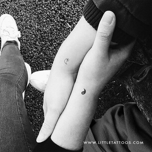 Matching Yin Yang Temporary Tattoo - Set of 3+3
