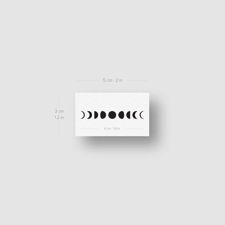 Moon Phases Temporary Tattoo - Set of 3