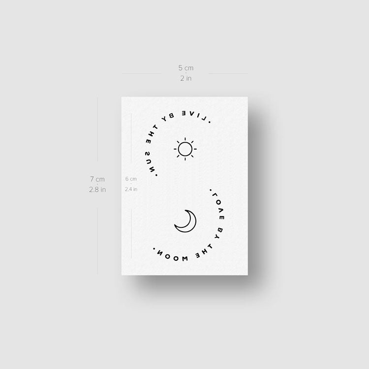 Live By The Sun Love By The Moon Temporary Tattoo - Set of 3