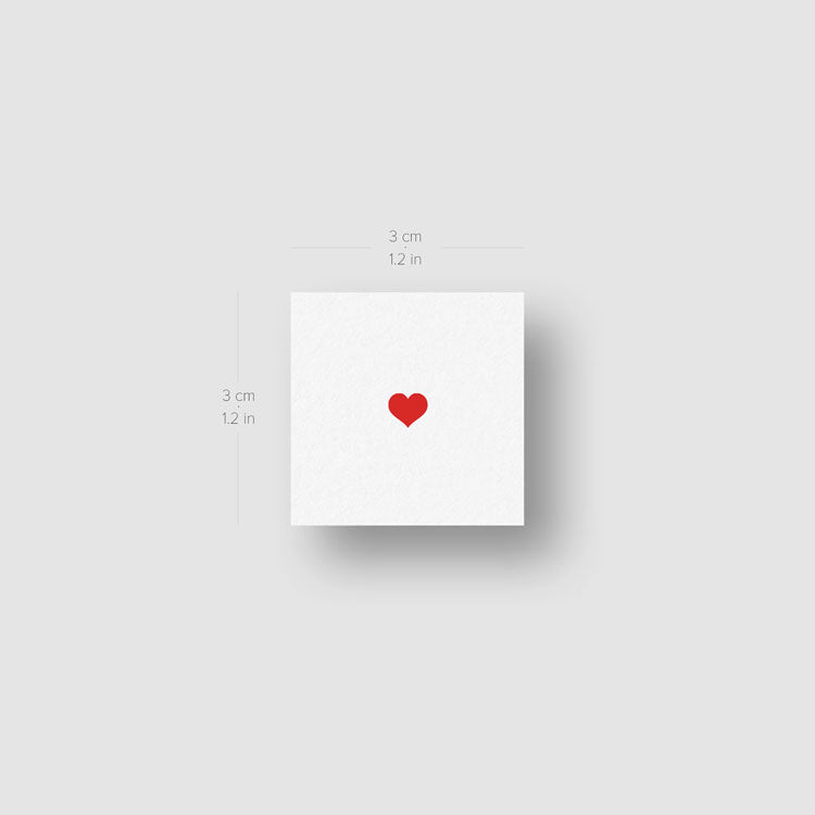 Small Red Heart Temporary Tattoo - Set of 3