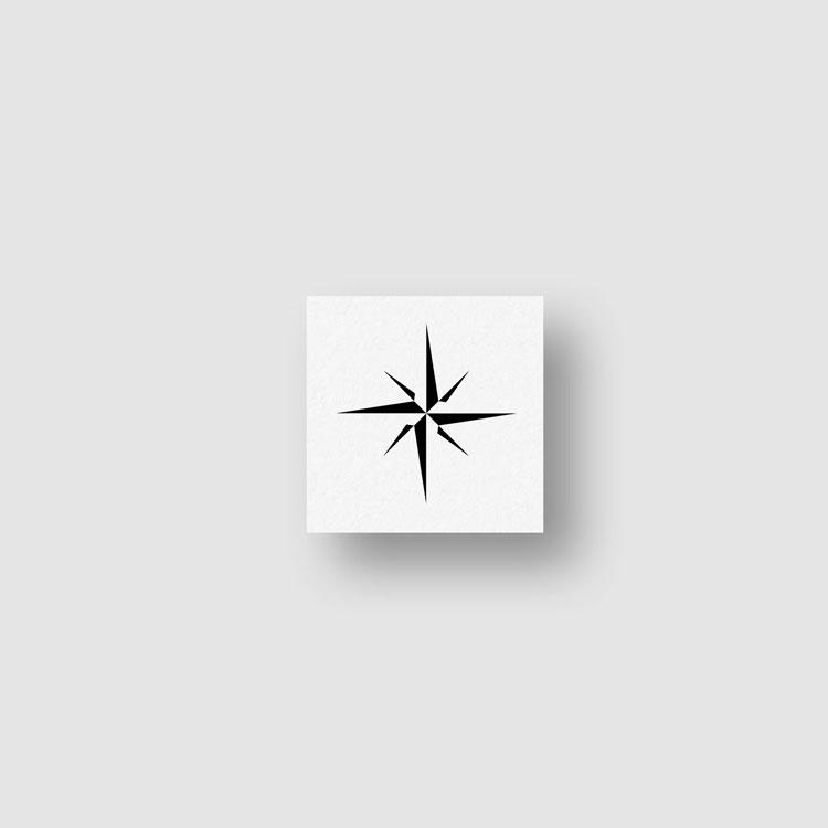 Minimalist Compass Temporary Tattoo - Set of 3