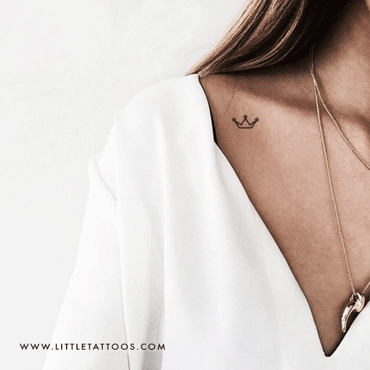 Tatuaje temporal de corona minimalista - Juego de 3