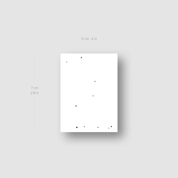 Minimalist Gemini Constellation Temporary Tattoo - Set of 3