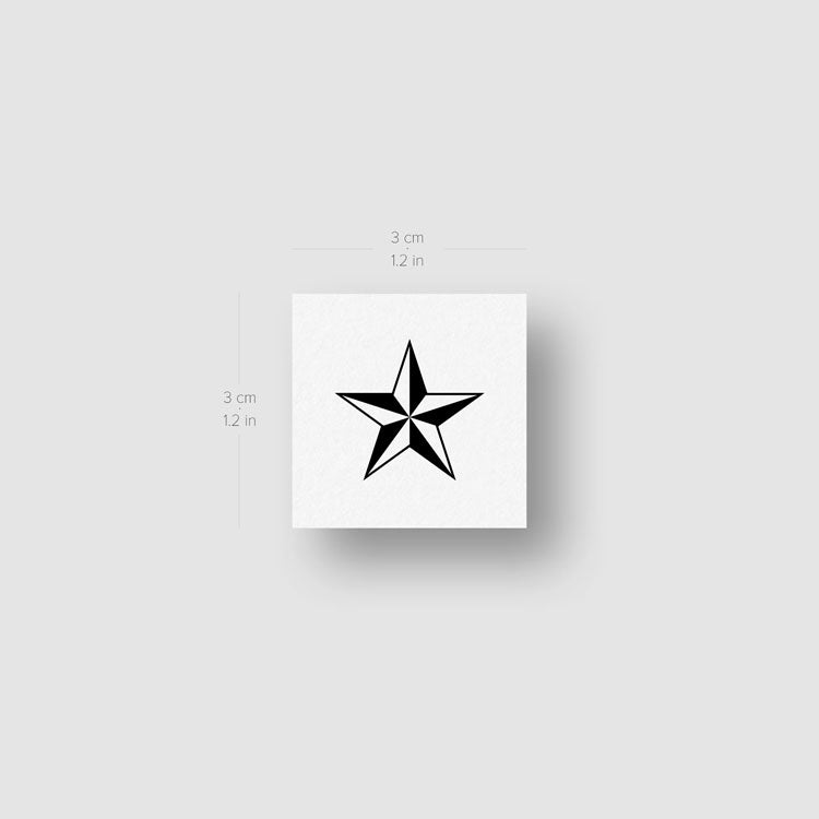 Small Nautical Star Temporary Tattoo - Set of 3