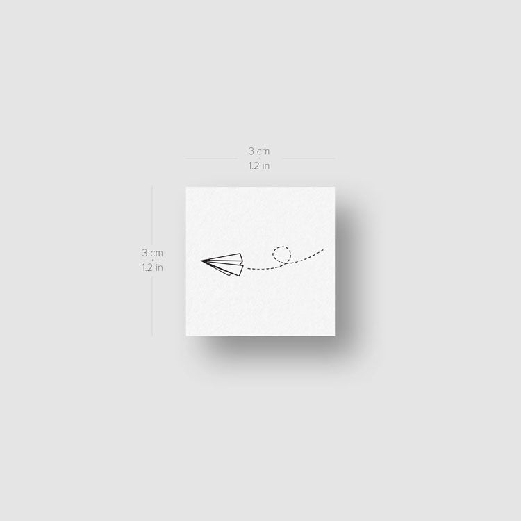 Flying Paper Plane Temporary Tattoo - Set of 3