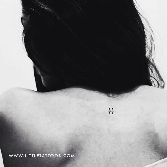Pisces Zodiac Symbol Temporary Tattoo - Set of 3