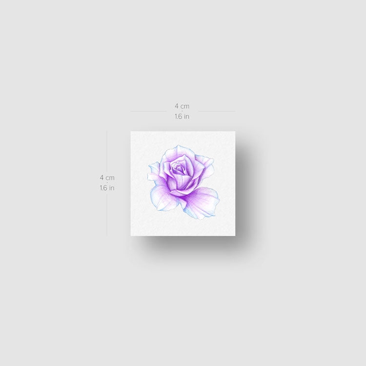Purple Rose Head Temporary Tattoo by Mini Lau - Set of 3