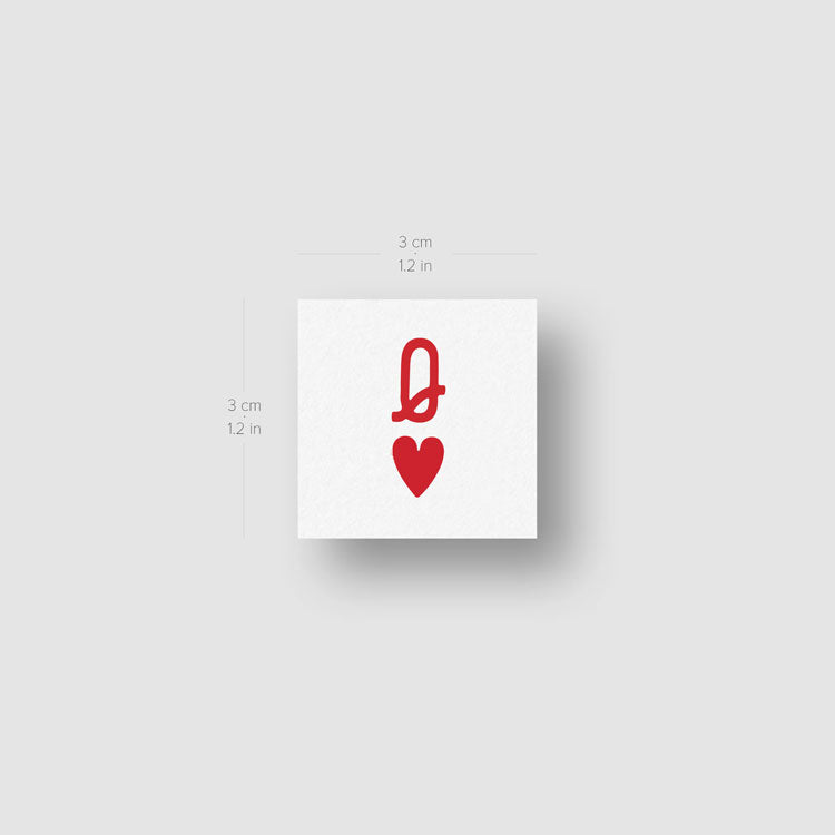 Queen of Hearts Temporary Tattoo - Set of 3