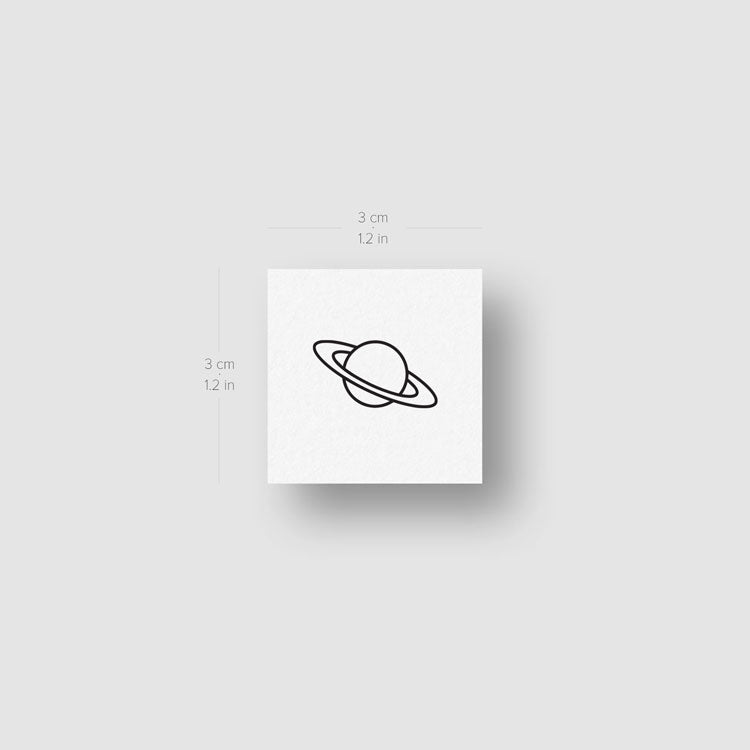 Small Saturn Temporary Tattoo - Set of 3