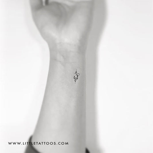Tatuaje temporal con el símbolo sánscrito "Respirar" (juego de 3)