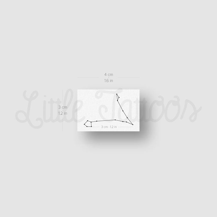Tatuaje temporal pequeño de la constelación de Piscis (juego de 3)