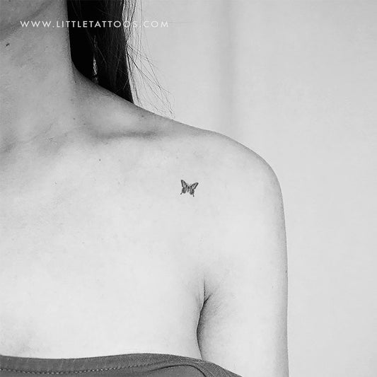 Tatuaje temporal de mariposa tigre pequeña - Juego de 3