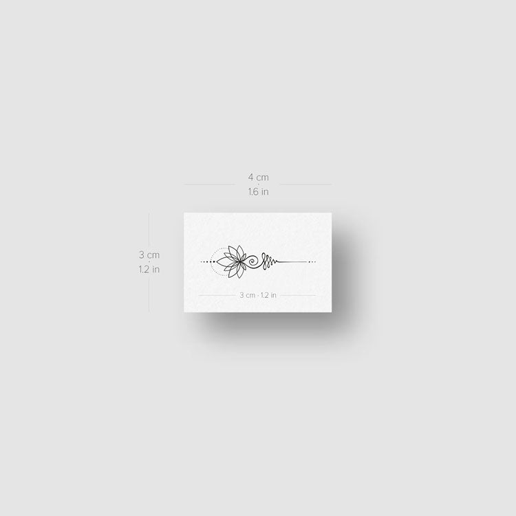 Lotus Unalome Temporary Tattoo - Set of 3