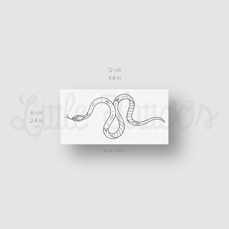 Fine Line Snake Temporary Tattoo by 1991.ink - Set of 3