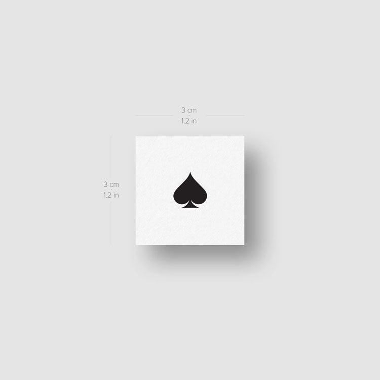 Spade Temporary Tattoo - Set of 3