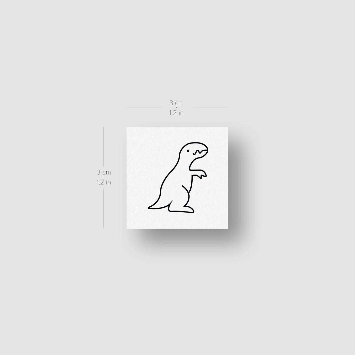 Minimalist T-Rex Dinosaur Temporary Tattoo - Set of 3