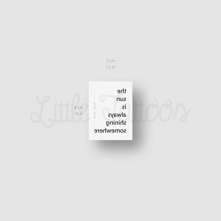 The Sun Is Always Shining Somewhere Temporary Tattoo - Set of 3