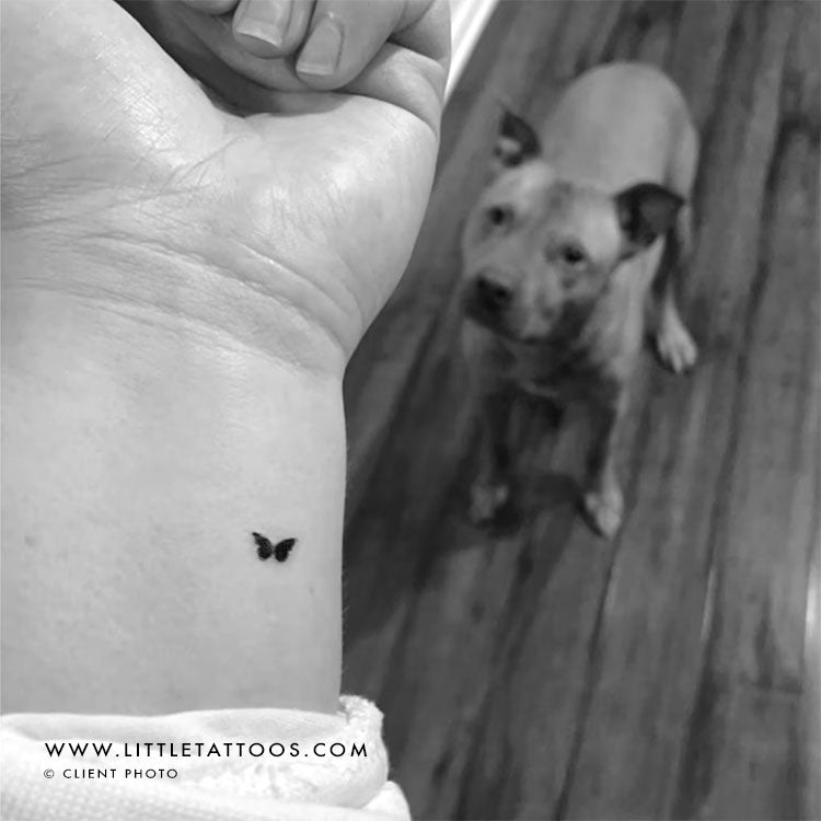 Small Black Butterfly Temporary Tattoo - Set of 3