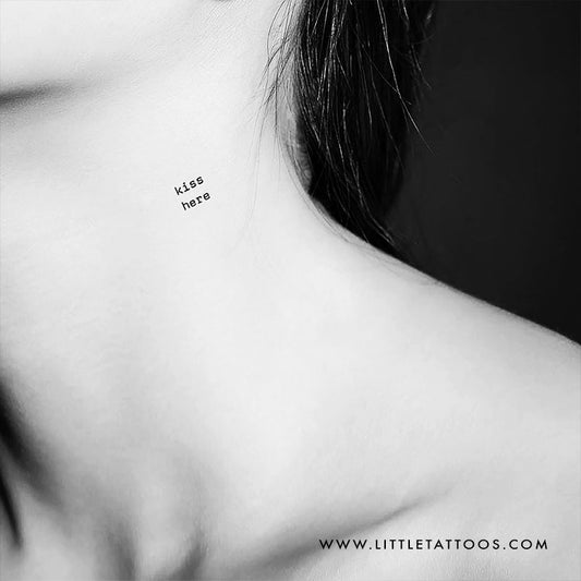 Kiss Here Temporary Tattoo - Set of 3