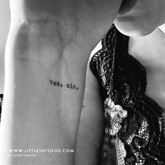 Tatuaje temporal "Sí, señor" - Juego de 3