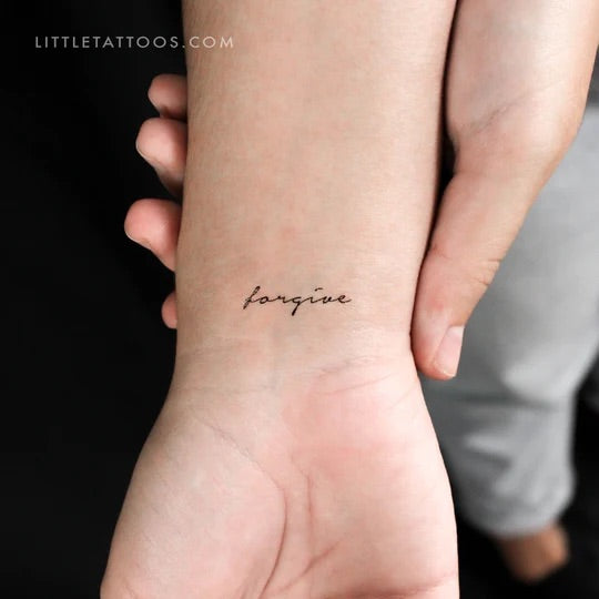 The Minimalist Charm of Little, One-word Temporary Mantra Tattoos