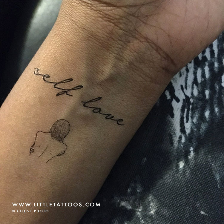 Self Love Woman Temporary Tattoo - Set of 3