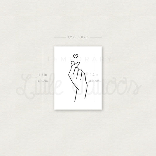 Korean ILY Hand Gesture Temporary Tattoo - Set of 3