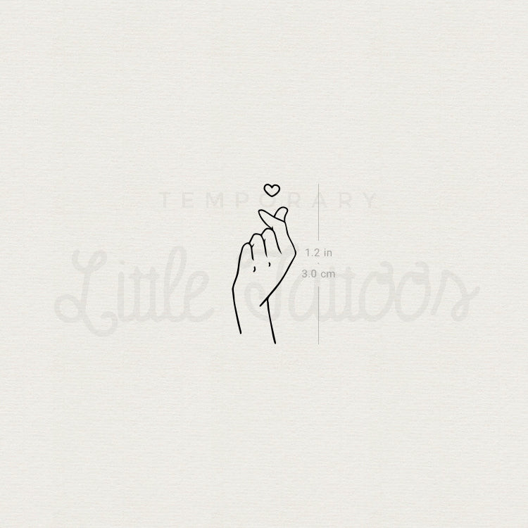 Korean ILY Hand Gesture Temporary Tattoo - Set of 3