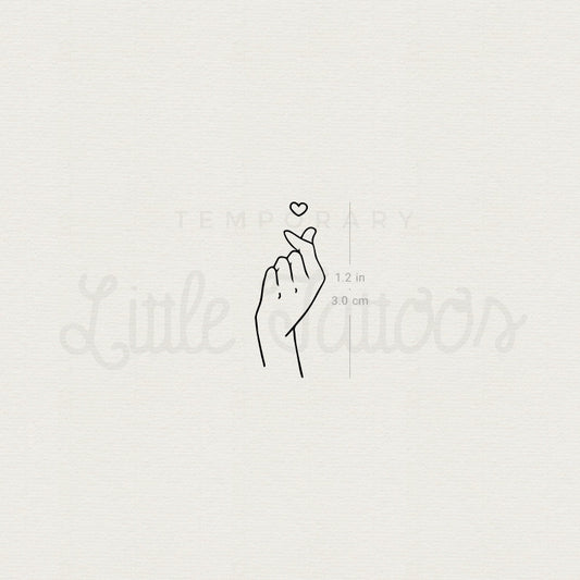Korean ILY Hand Gesture Temporary Tattoo - Set of 3
