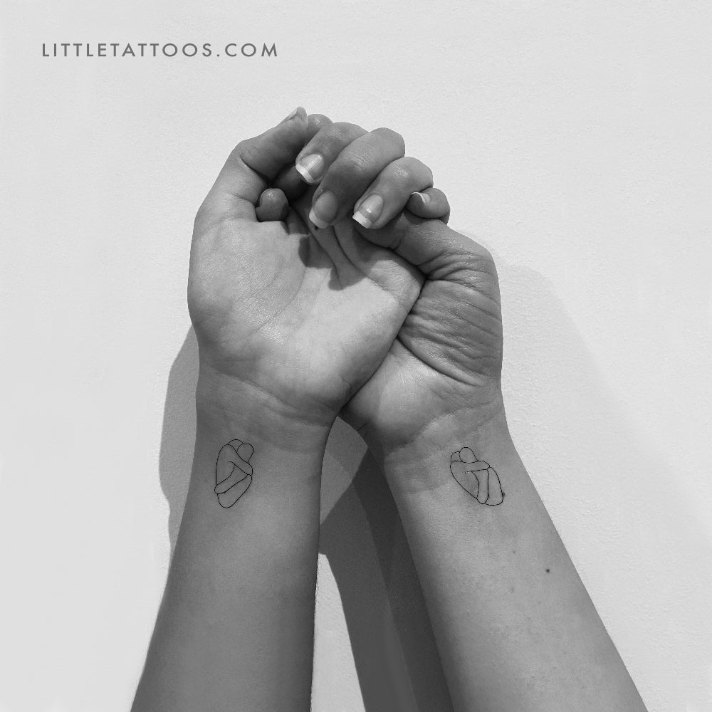 Tatuaje temporal de abrazo anatómico - Juego de 3