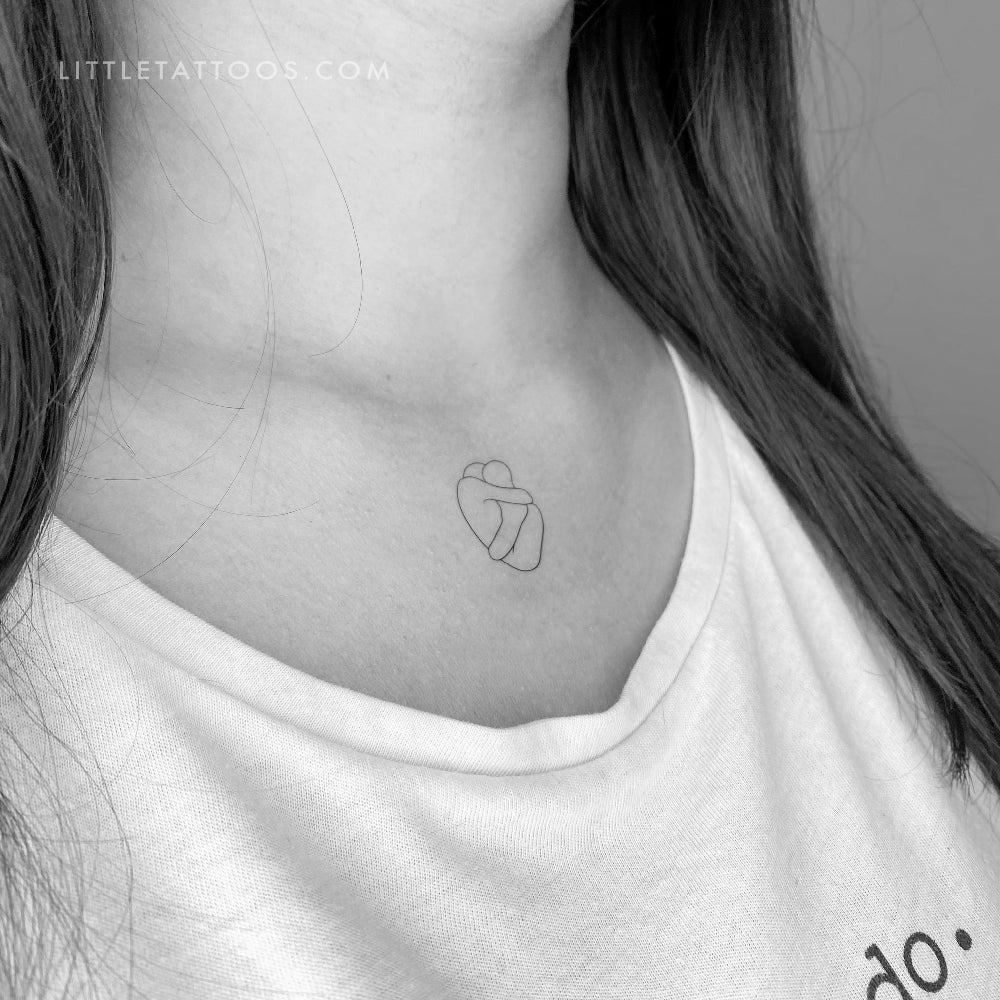 Tatuaje temporal de abrazo anatómico - Juego de 3
