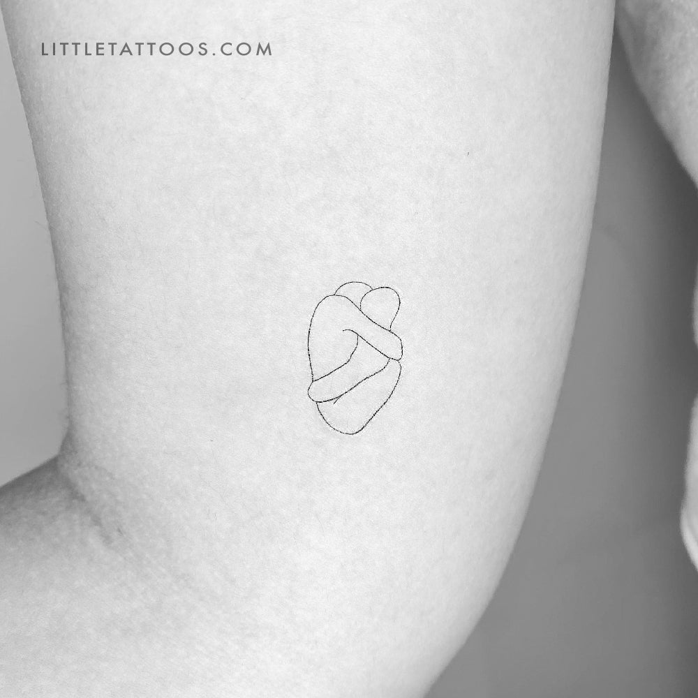 Tatuaje temporal de abrazo anatómico - Juego de 3