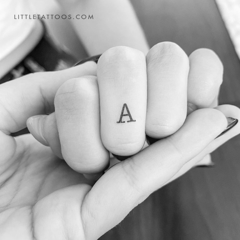 A Uppercase Typewriter Letter Temporary Tattoo - Set of 3