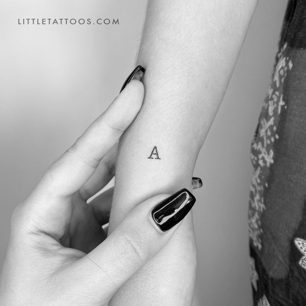 A Uppercase Typewriter Letter Temporary Tattoo - Set of 3