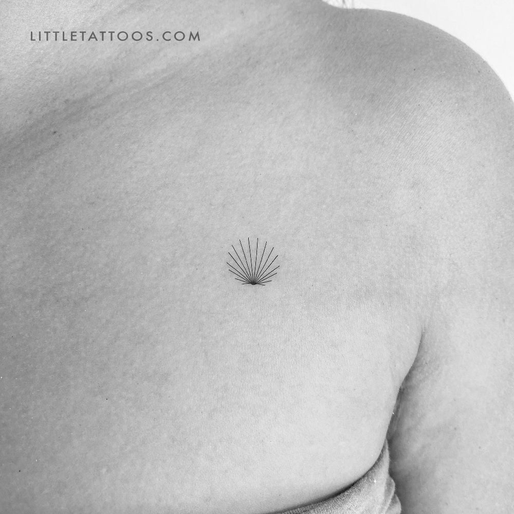 Tatuaje temporal de concha minimalista diminuta - Juego de 3