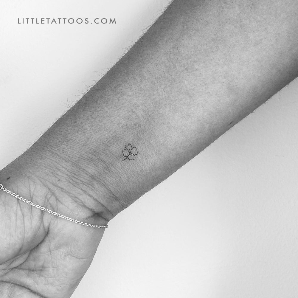 Tatuaje temporal de trébol de cuatro hojas (juego de 3)