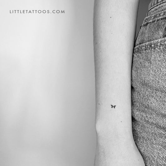 Tatuaje temporal de mariposa negra diminuta - Juego de 3