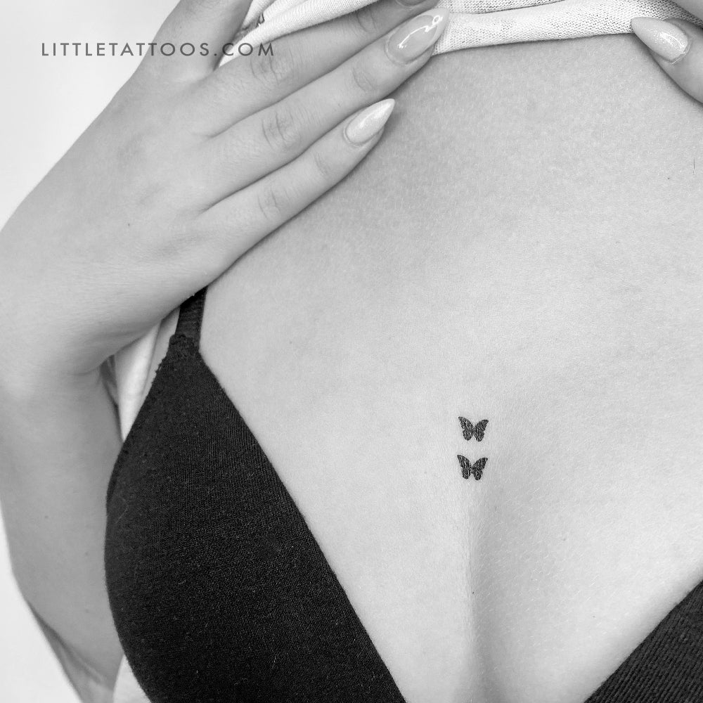 Small Butterfly Couple Temporary Tattoo - Set of 3