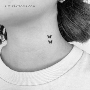 Small Butterfly Couple Temporary Tattoo - Set of 3